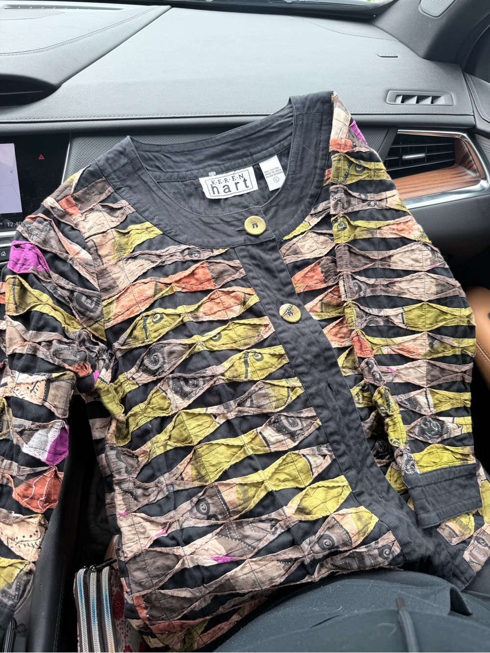 Keren Hart quilted patchwork jacket women’s large boho art-to-wear